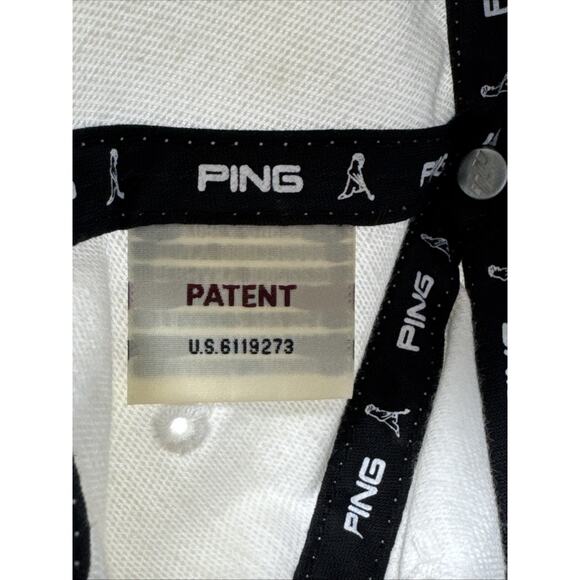 Ping Cap Hat Snapback Mr. Ping Pingman Patch Navy White Flexfit Tech - Picture 7 of 8